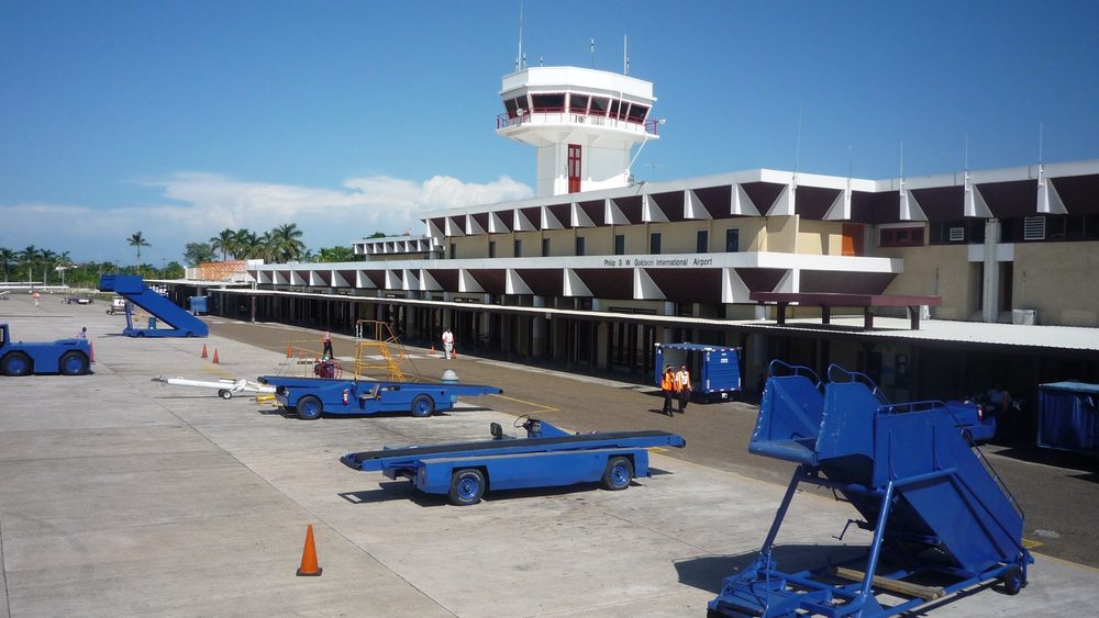 Philip S. W. Goldson International Airport terminal and control tower near Belize City