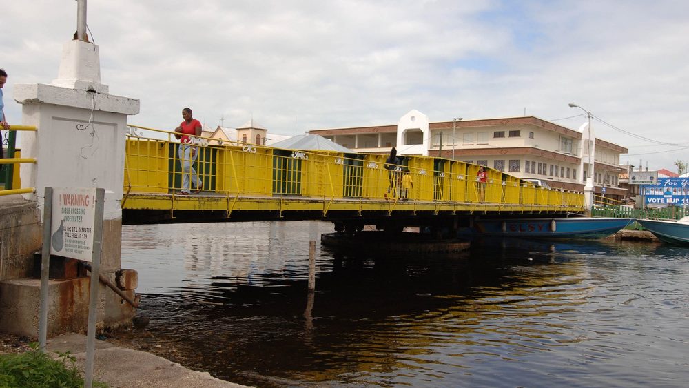 Swing Bridge over Haulover Creek in Belize City, Belize