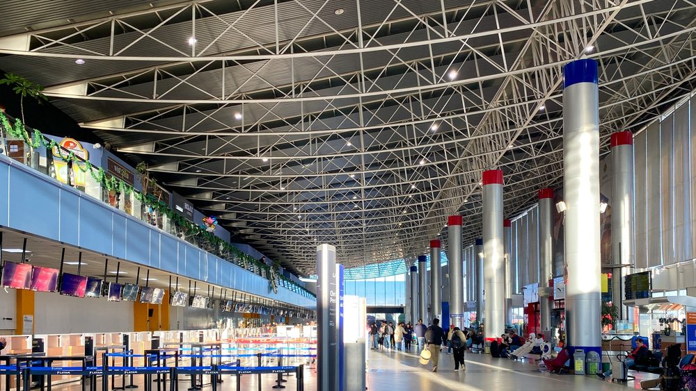 Main hall of El Alto International Airport serving La Paz, Bolivia