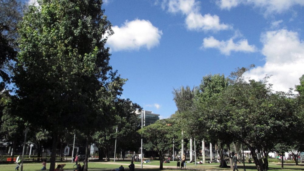 Parque de la 93 in Bogota's El Chico neighborhood under trees
