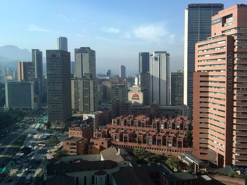 High-rise towers of Centro Internacional in Bogota