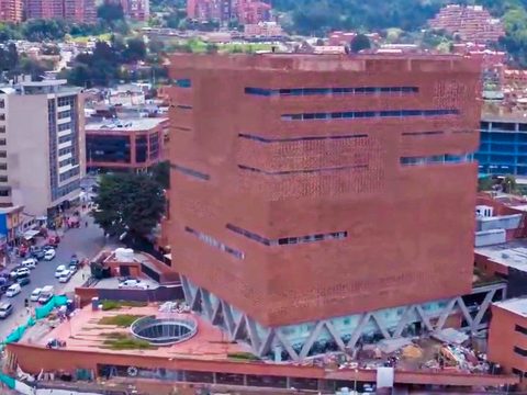 Hospital Universitario Fundacion Santa Fe in Bogota seen from above