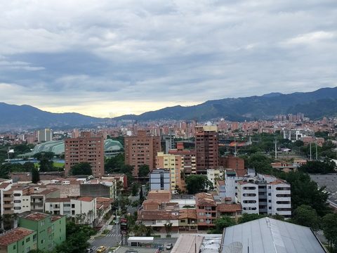 Medellin apartment blocks and hills seen from Los Colores