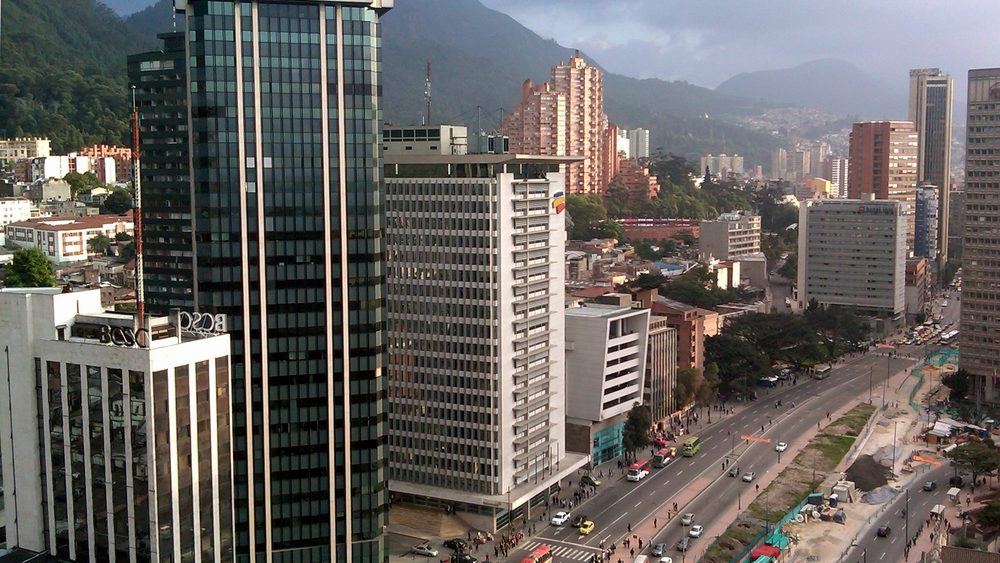 Bancolombia tower in Bogota's Centro Internacional district