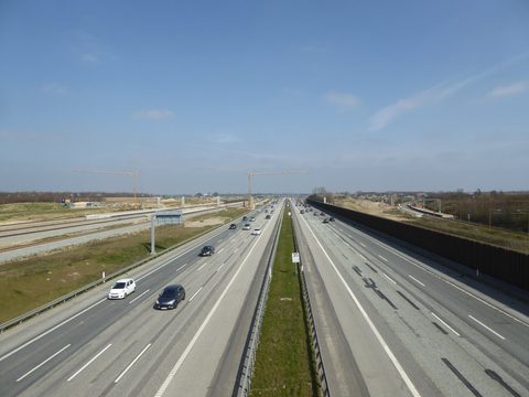 Koge Bugt motorway near Koge Nord station south of Copenhagen