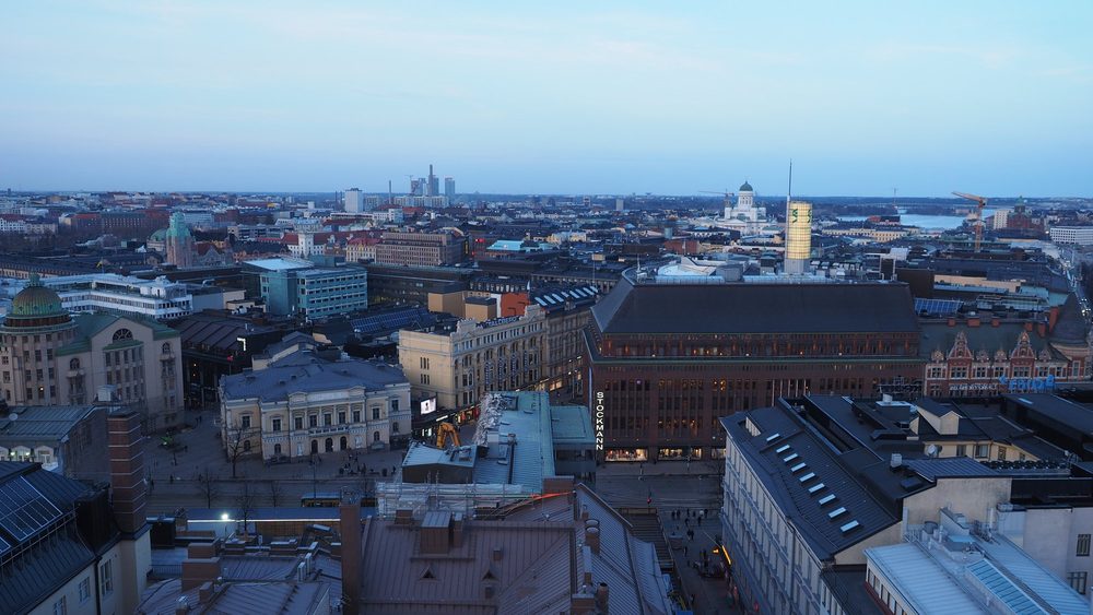 Rooftops of central Helsinki seen from Hotel Torni