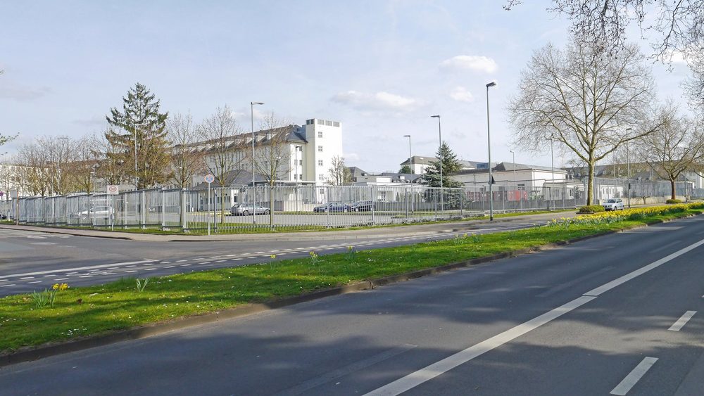 US Consulate General compound in Frankfurt seen from the road