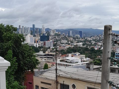 Tegucigalpa skyline with the surrounding hills in Honduras