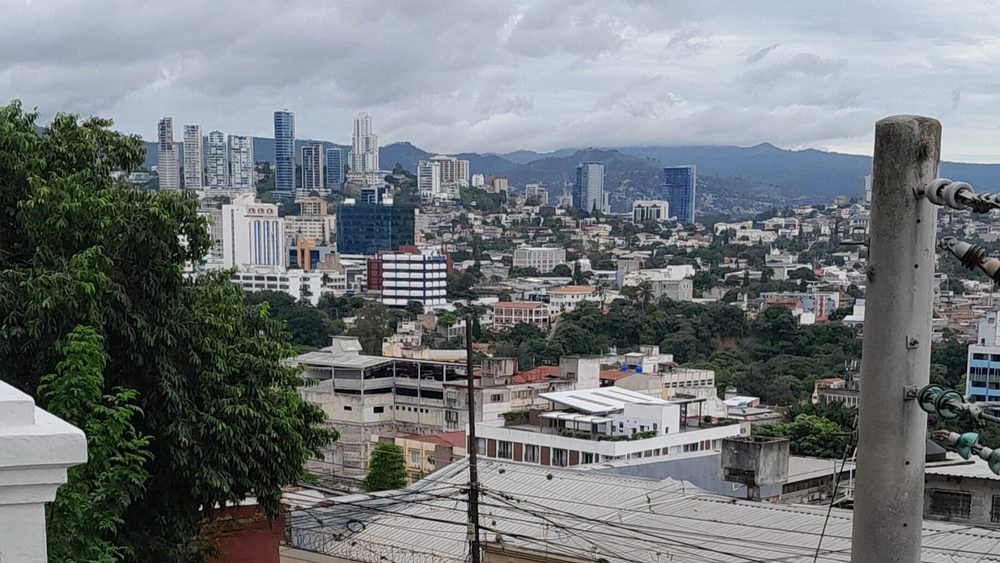 Tegucigalpa skyline with the surrounding hills in Honduras