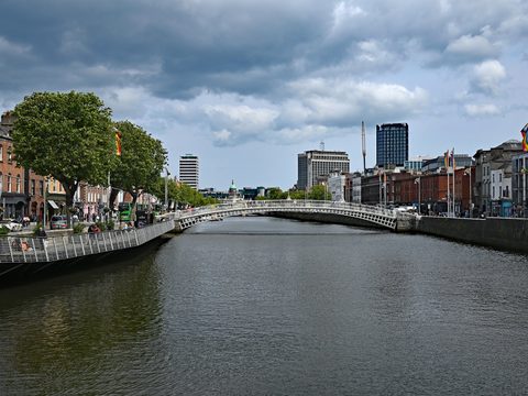 Ha'penny Bridge over the River Liffey in Dublin, Ireland