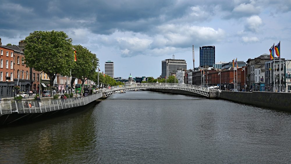 Ha'penny Bridge over the River Liffey in Dublin, Ireland