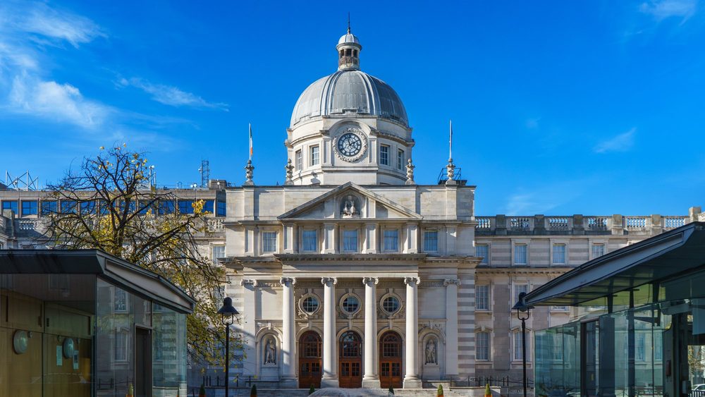 Government Buildings with the dome on Merrion Street in Dublin