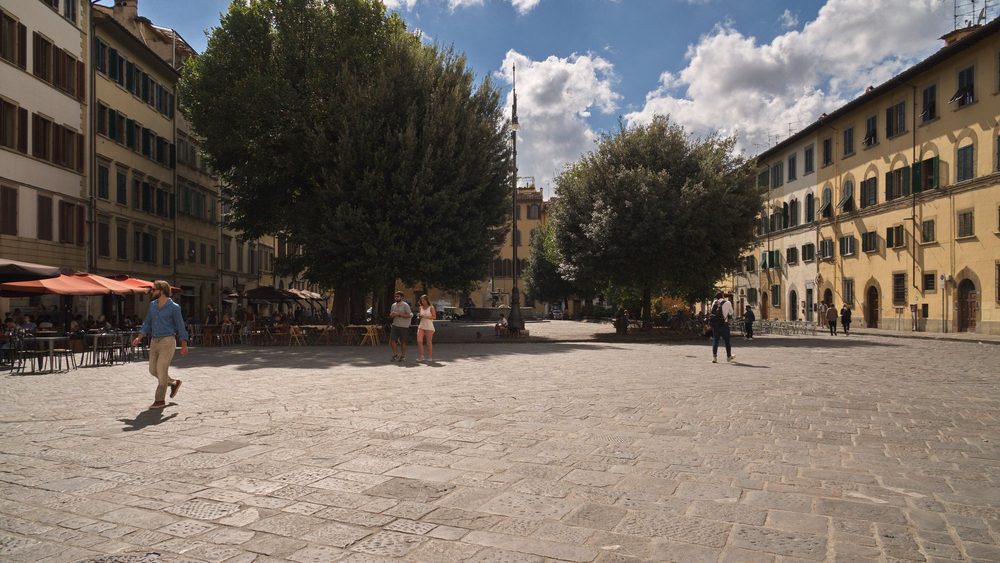 Piazza Santo Spirito, a lived-in square in Florence's Oltrarno