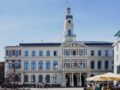 Riga Town Hall building in the Old Town of Riga, Latvia