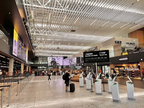 Departure terminal at Vilnius International Airport, Lithuania
