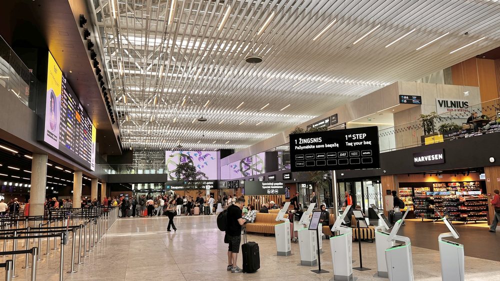 Departure terminal at Vilnius International Airport, Lithuania