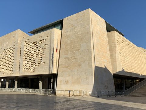 Malta's stone Parliament building in Valletta