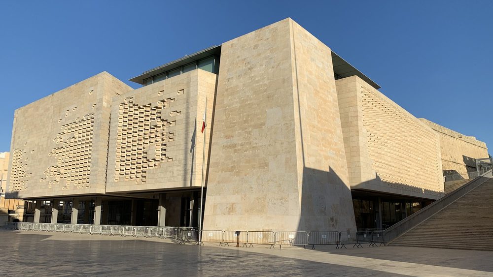 Malta's stone Parliament building in Valletta