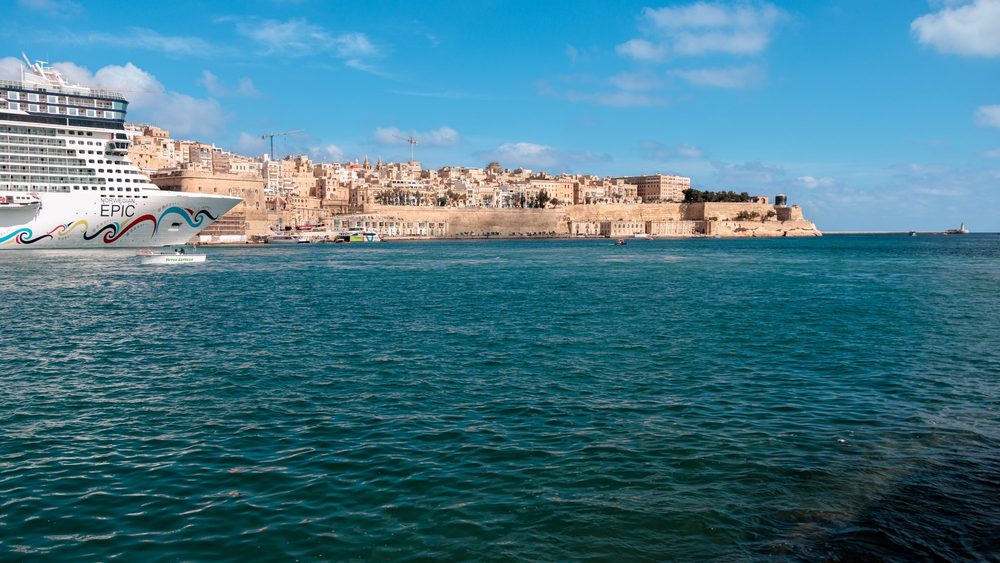 Valletta skyline and Grand Harbour under a clear sky
