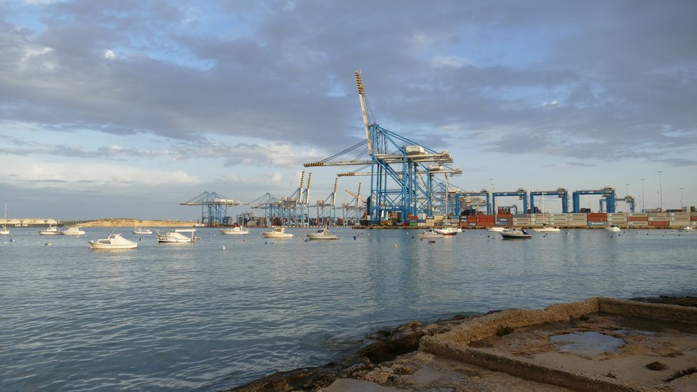 Container cranes at Malta Freeport in Birzebbuga