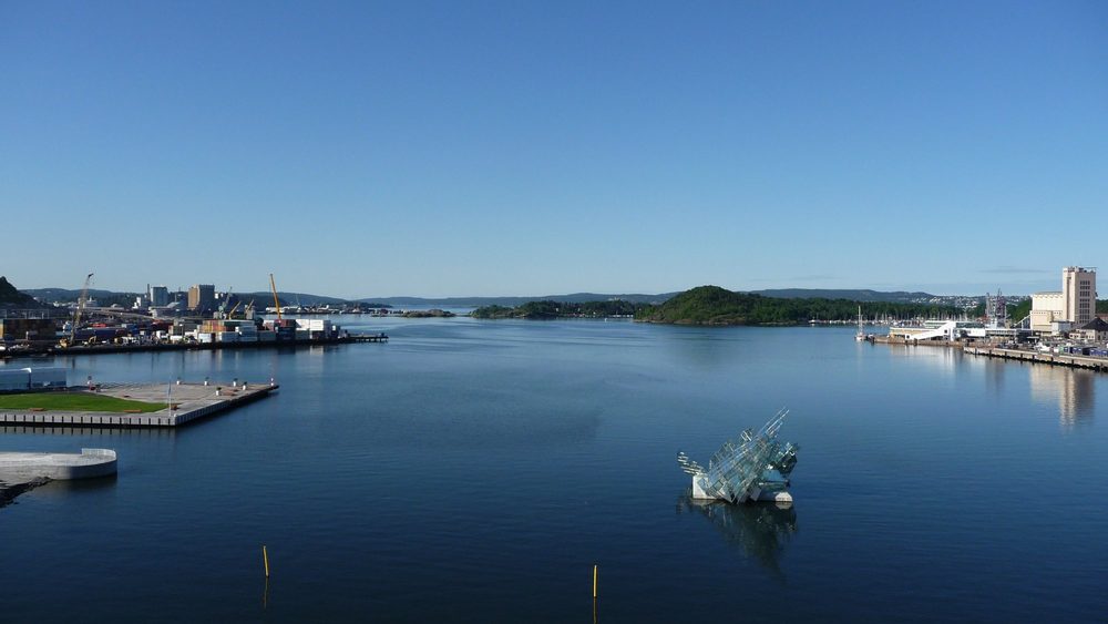 Oslo harbour seen from the Opera House, Norway