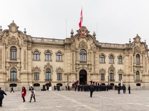 Palacio de Gobierno on the Plaza de Armas in Lima, Peru