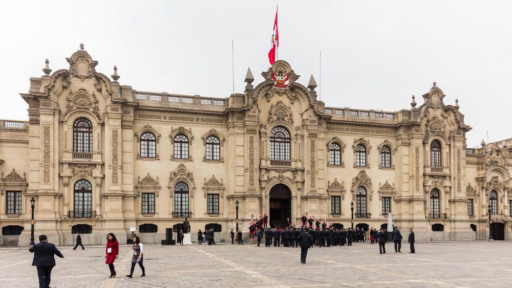 Palacio de Gobierno on the Plaza de Armas in Lima, Peru