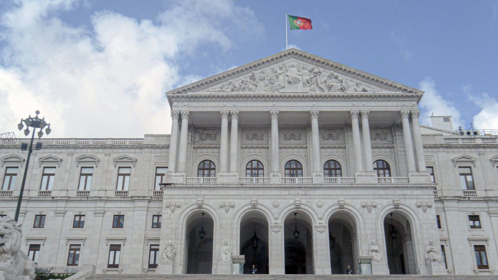 Facade of the Assembly of the Republic at Sao Bento Palace in Lisbon