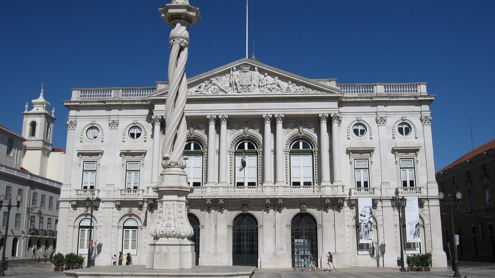 Lisbon City Hall and its square with the stone pillory