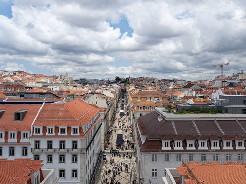 Rua Augusta in Lisbon's Baixa seen from the Arco Triunfal