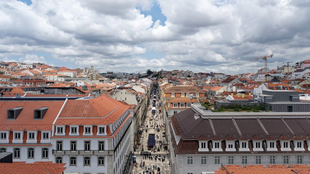 Rua Augusta in Lisbon's Baixa seen from the Arco Triunfal