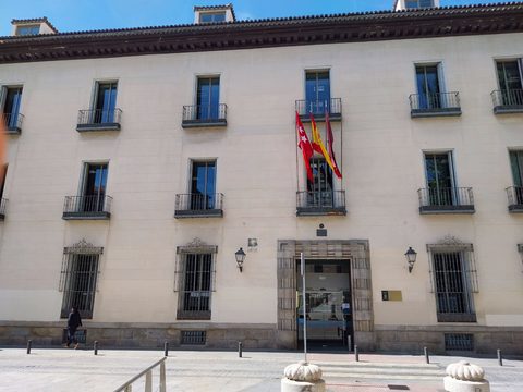 Agencia Tributaria tax office building on Calle del Sacramento in Madrid