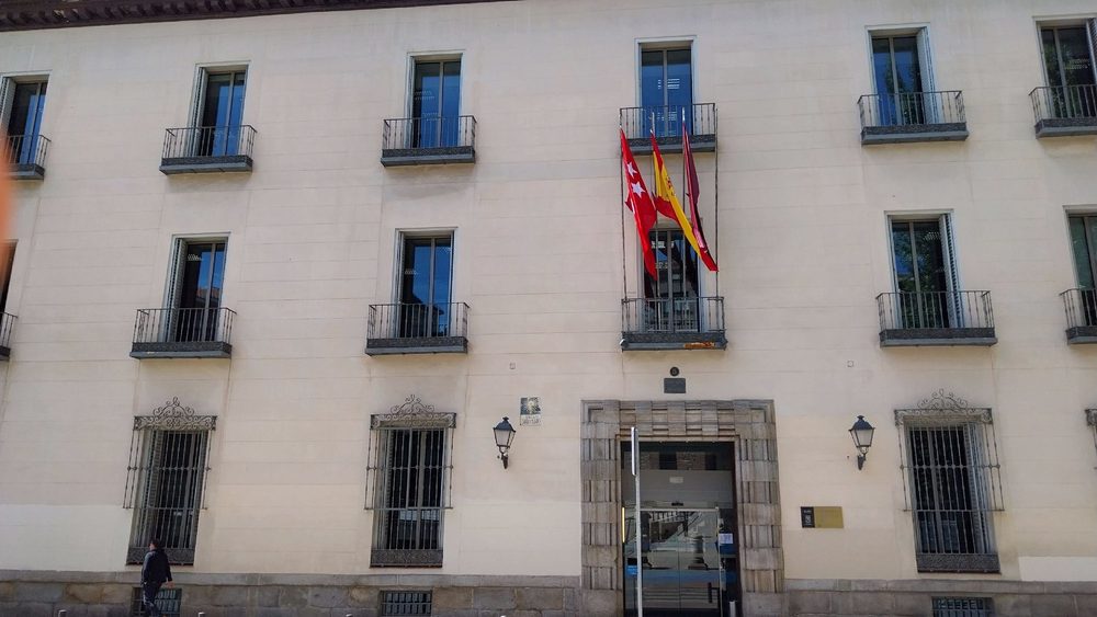 Agencia Tributaria tax office building on Calle del Sacramento in Madrid