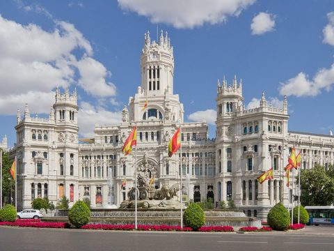 Palacio de Cibeles, Madrid city hall, on Plaza de Cibeles