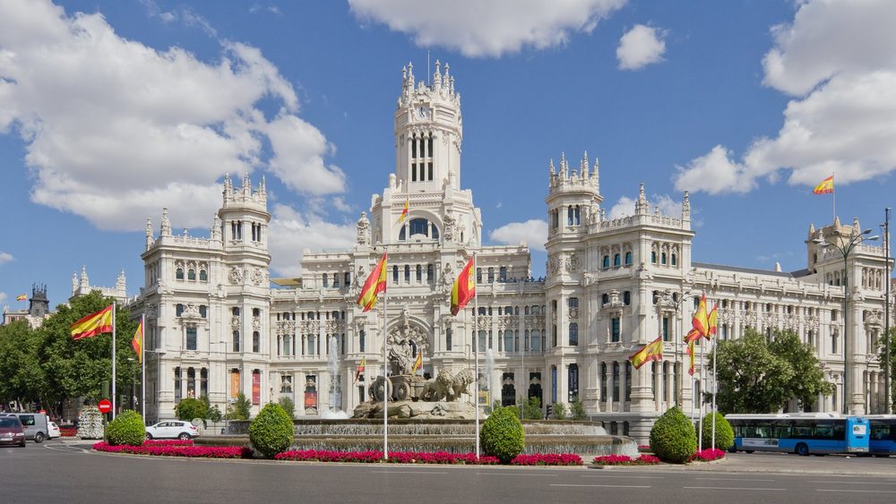Palacio de Cibeles, Madrid city hall, on Plaza de Cibeles